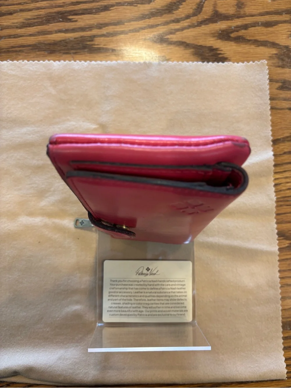 Patricia Nash Pink Leather Continental Wallet with Zip and Snap